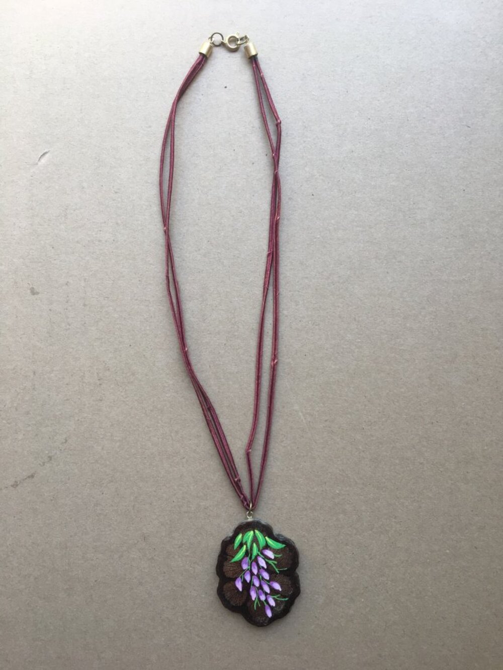 Wisteria Pine Cone Bisection Necklace - One of a kind